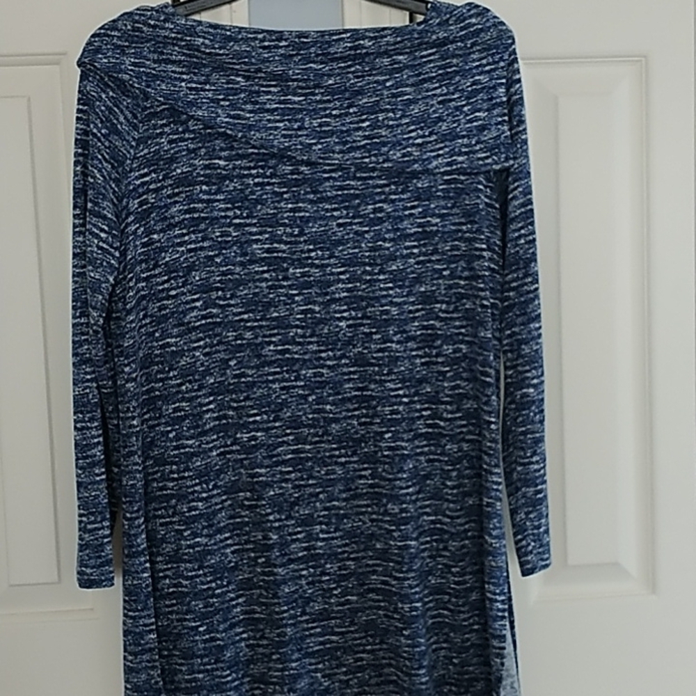 Zenergy by Chico's Asymmetrical Cowl Neck Off The Shoulder Tunic Top Small - Picture 6 of 11
